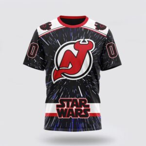 NHL New Jersey Devils 3D T Shirt X Star Wars Meteor Shower Design Unisex Tshirt 1