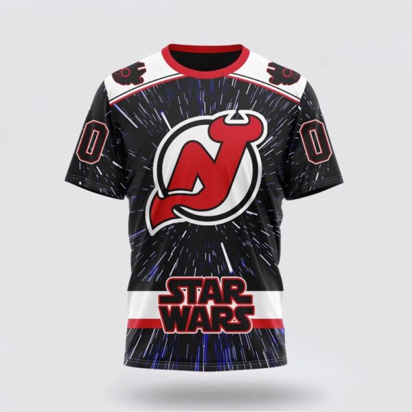 NHL New Jersey Devils 3D T Shirt X Star Wars Meteor Shower Design Unisex Tshirt