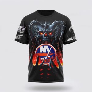 NHL New York Islanders 3D T Shirt Special Skull Art Design Unisex Tshirt 1