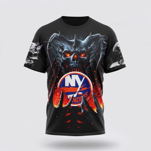 NHL New York Islanders 3D T Shirt Special Skull Art Design Unisex Tshirt