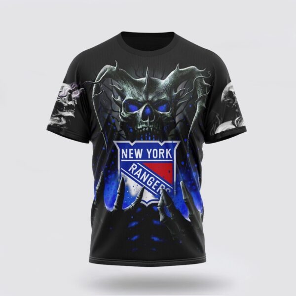 NHL New York Rangers 3D T Shirt Special Skull Art Design Unisex Tshirt