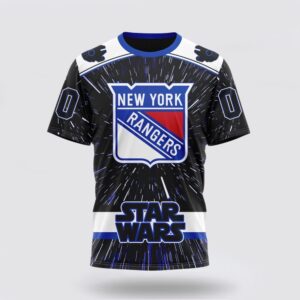 NHL New York Rangers 3D T Shirt X Star Wars Meteor Shower Design Unisex Tshirt 1