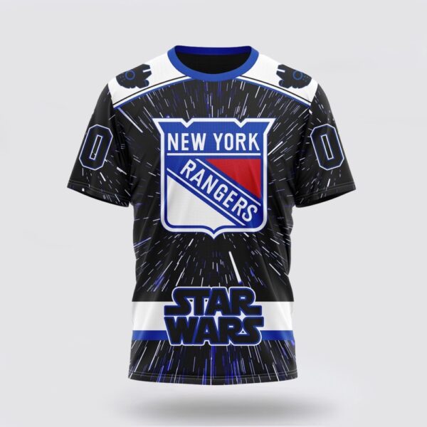 NHL New York Rangers 3D T Shirt X Star Wars Meteor Shower Design Unisex Tshirt