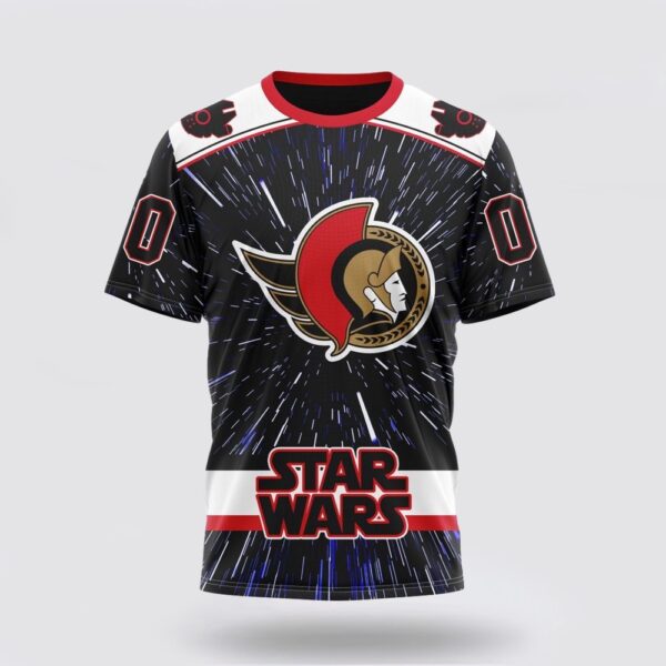 NHL Ottawa Senators 3D T Shirt X Star Wars Meteor Shower Design Unisex Tshirt