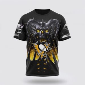 NHL Pittsburgh Penguins 3D T Shirt Special Skull Art Design Unisex Tshirt 1