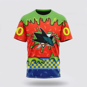 NHL San Jose Sharks 3D T Shirt Special Nickelodeon Design Unisex Tshirt 1