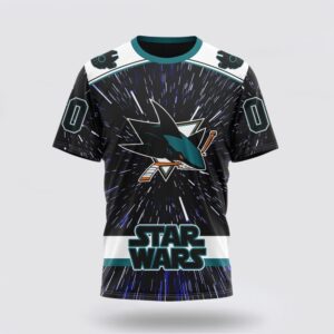 NHL San Jose Sharks 3D T Shirt X Star Wars Meteor Shower Design Unisex Tshirt 1