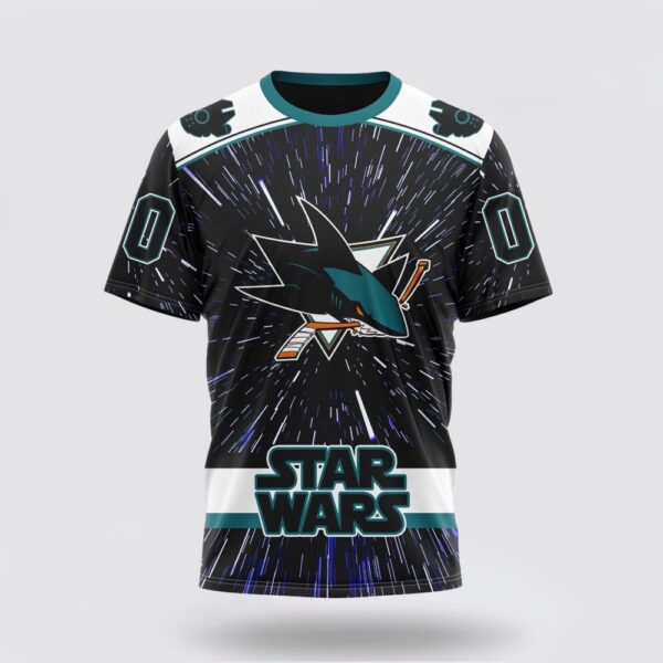 NHL San Jose Sharks 3D T Shirt X Star Wars Meteor Shower Design Unisex Tshirt