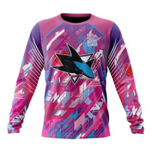 NHL San Jose Sharks Crewneck Sweatshirt I Pink I CanFearless Again Breast Cancer Unisex Shirt 1