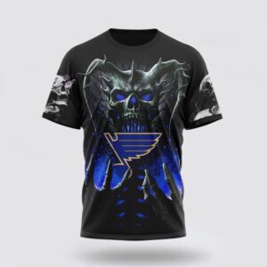 NHL St Louis Blues 3D T Shirt Special Skull Art Design Unisex Tshirt 1