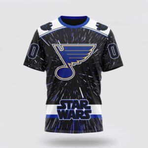 NHL St Louis Blues 3D T Shirt X Star Wars Meteor Shower Design Unisex Tshirt 1