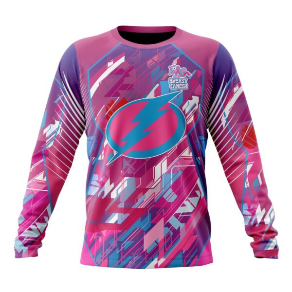 NHL Tampa Bay Lightning Crewneck Sweatshirt I Pink I CanFearless Again Breast Cancer Unisex Shirt