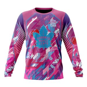 NHL Toronto Maple Leafs Crewneck Sweatshirt I Pink I CanFearless Again Breast Cancer Unisex Shirt 1