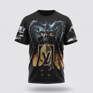 NHL Vegas Golden Knights 3D T Shirt Special Skull Art Design Unisex Tshirt 1