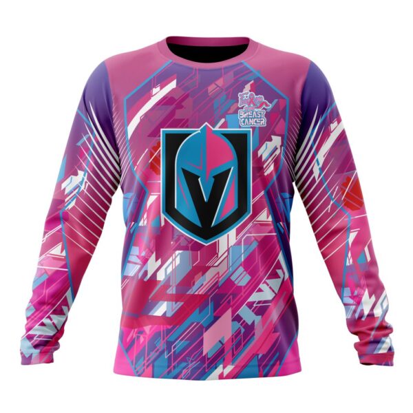 NHL Vegas Golden Knights Crewneck Sweatshirt I Pink I CanFearless Again Breast Cancer Unisex Shirt