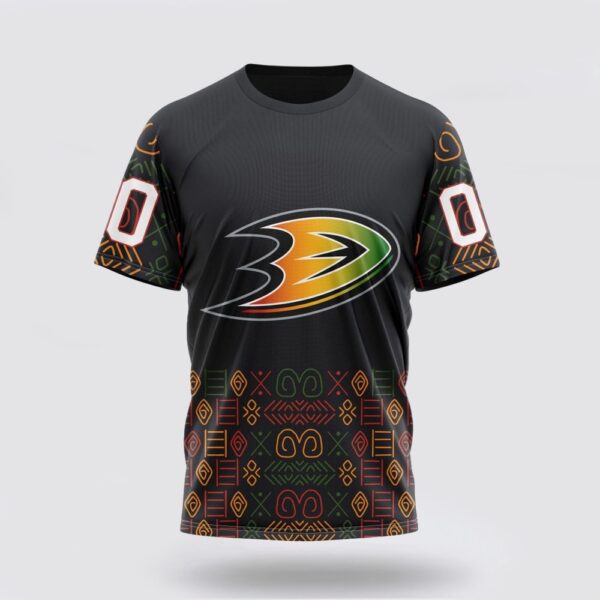 Personalized NHL Anaheim Ducks 3D T Shirt Special Design For Black History Month Unisex Tshirt