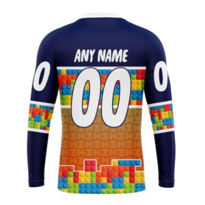 Personalized NHL Anaheim Ducks Crewneck Sweatshirt Autism Awareness Design 2