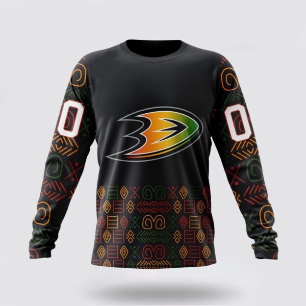 Personalized NHL Anaheim Ducks Crewneck Sweatshirt Special Design For Black History Month