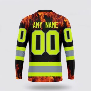 Personalized NHL Anaheim Ducks Crewneck Sweatshirt Special Design Honoring Firefighters 2