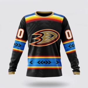 Personalized NHL Anaheim Ducks Crewneck Sweatshirt Special Native Heritage Design 1