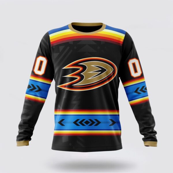 Personalized NHL Anaheim Ducks Crewneck Sweatshirt Special Native Heritage Design