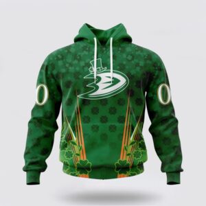 Personalized NHL Anaheim Ducks Hoodie Full Green Design For St Patricks Day 3D Hoodie 2 1