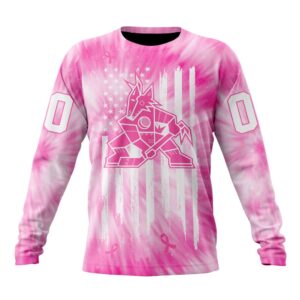 Personalized NHL Arizona Coyotes Crewneck Sweatshirt Special Pink Tie Dye Unisex Shirt 1