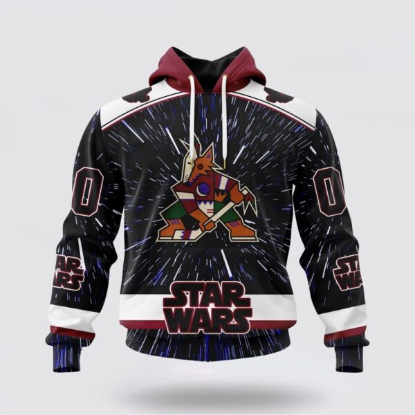 Personalized NHL Arizona Coyotes Hoodie X Star Wars Meteor Shower Design 3D Hoodie