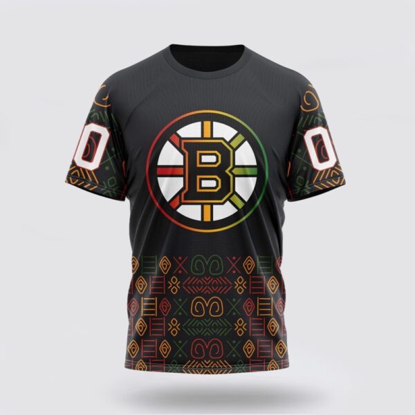 Personalized NHL Boston Bruins 3D T Shirt Special Design For Black History Month Unisex Tshirt