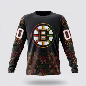 Personalized NHL Boston Bruins Crewneck Sweatshirt Special Design For Black History Month 1