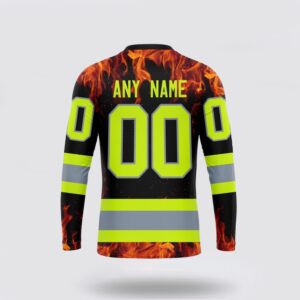Personalized NHL Boston Bruins Crewneck Sweatshirt Special Design Honoring Firefighters 2