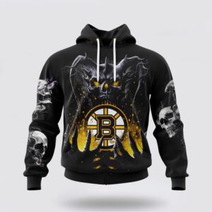 Personalized NHL Boston Bruins Hoodie Special Skull Art Design 3D Hoodie 1 1