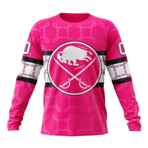 Personalized NHL Buffalo Sabres Crewneck Sweatshirt I Pink I Can In October We Wear Pink Breast Cancer 1