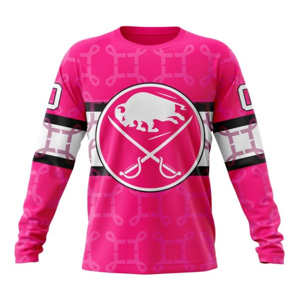 Personalized NHL Buffalo Sabres Crewneck Sweatshirt I Pink I Can In October We Wear Pink Breast Cancer