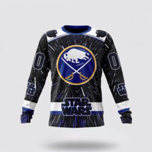 Personalized NHL Buffalo Sabres Crewneck Sweatshirt X Star Wars Meteor Shower Design 1