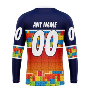 Personalized NHL Calgary Flames Crewneck Sweatshirt Autism Awareness Design 2