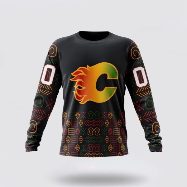 Personalized NHL Calgary Flames Crewneck Sweatshirt Special Design For Black History Month