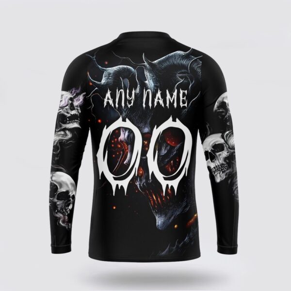 Personalized NHL Calgary Flames Crewneck Sweatshirt Special Skull Art Design