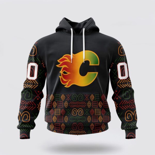 Personalized NHL Calgary Flames Hoodie Special Design For Black History Month 3D Hoodie