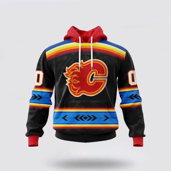 Personalized NHL Calgary Flames Hoodie Special Native Heritage Design 3D Hoodie