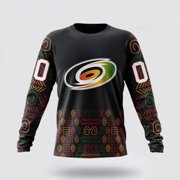 Personalized NHL Carolina Hurricanes Crewneck Sweatshirt Special Design For Black History Month