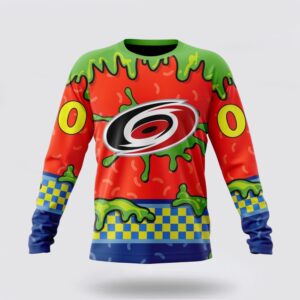 Personalized NHL Carolina Hurricanes Crewneck Sweatshirt Special Nickelodeon Design 1