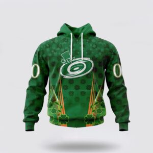 Personalized NHL Carolina Hurricanes Hoodie Full Green Design For St Patricks Day 3D Hoodie 2 1