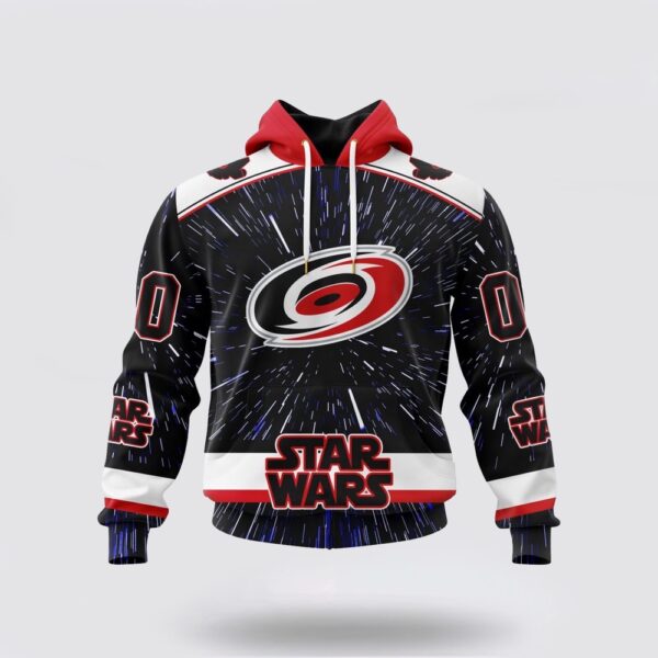 Personalized NHL Carolina Hurricanes Hoodie X Star Wars Meteor Shower Design 3D Hoodie