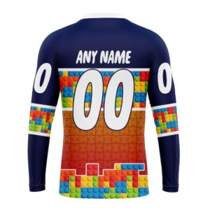 Personalized NHL Chicago Blackhawks Crewneck Sweatshirt Autism Awareness Design 2
