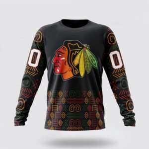 Personalized NHL Chicago Blackhawks Crewneck Sweatshirt Special Design For Black History Month 1