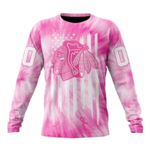Personalized NHL Chicago Blackhawks Crewneck Sweatshirt Special Pink Tie Dye Unisex Shirt 1