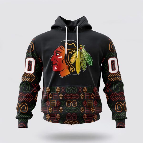 Personalized NHL Chicago Blackhawks Hoodie Special Design For Black History Month 3D Hoodie