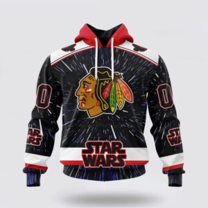 Personalized NHL Chicago Blackhawks Hoodie X Star Wars Meteor Shower Design 3D Hoodie 1 1