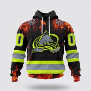 Personalized NHL Colorado Avalanche Hoodie Special Design Honoring Firefighters 3D Hoodie 2 1